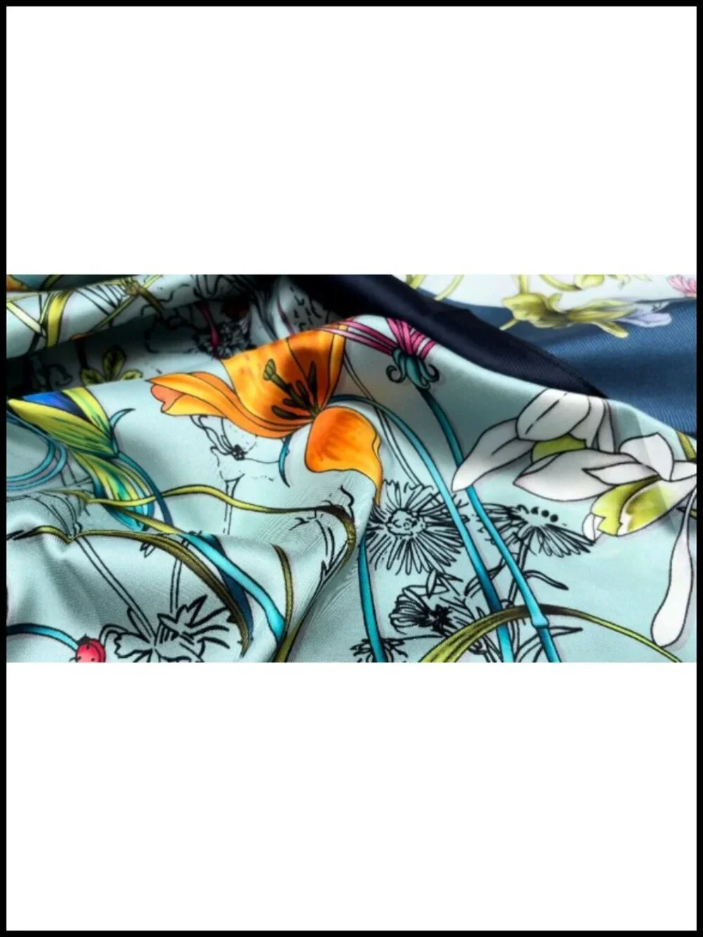 35x35 Silk Feel Square Fashion Scarf for Women - Lightweight Headscarf Bandana